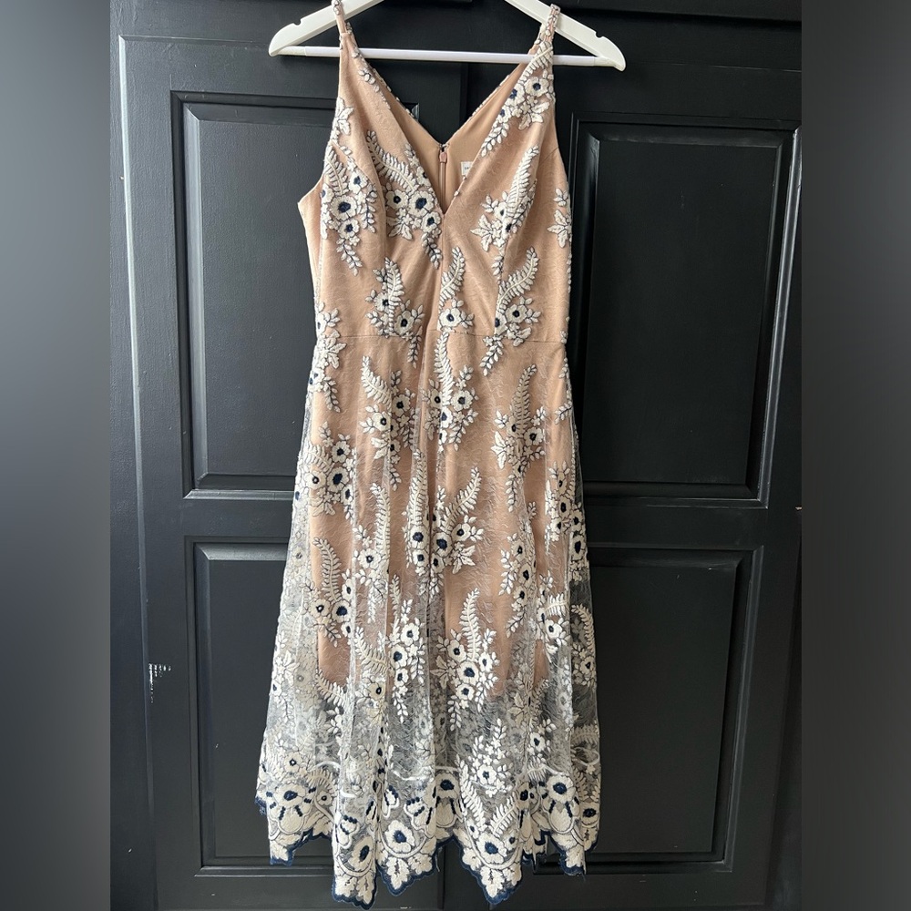 Dress The Population Audrey Dress Ivory/Navy Size Medium